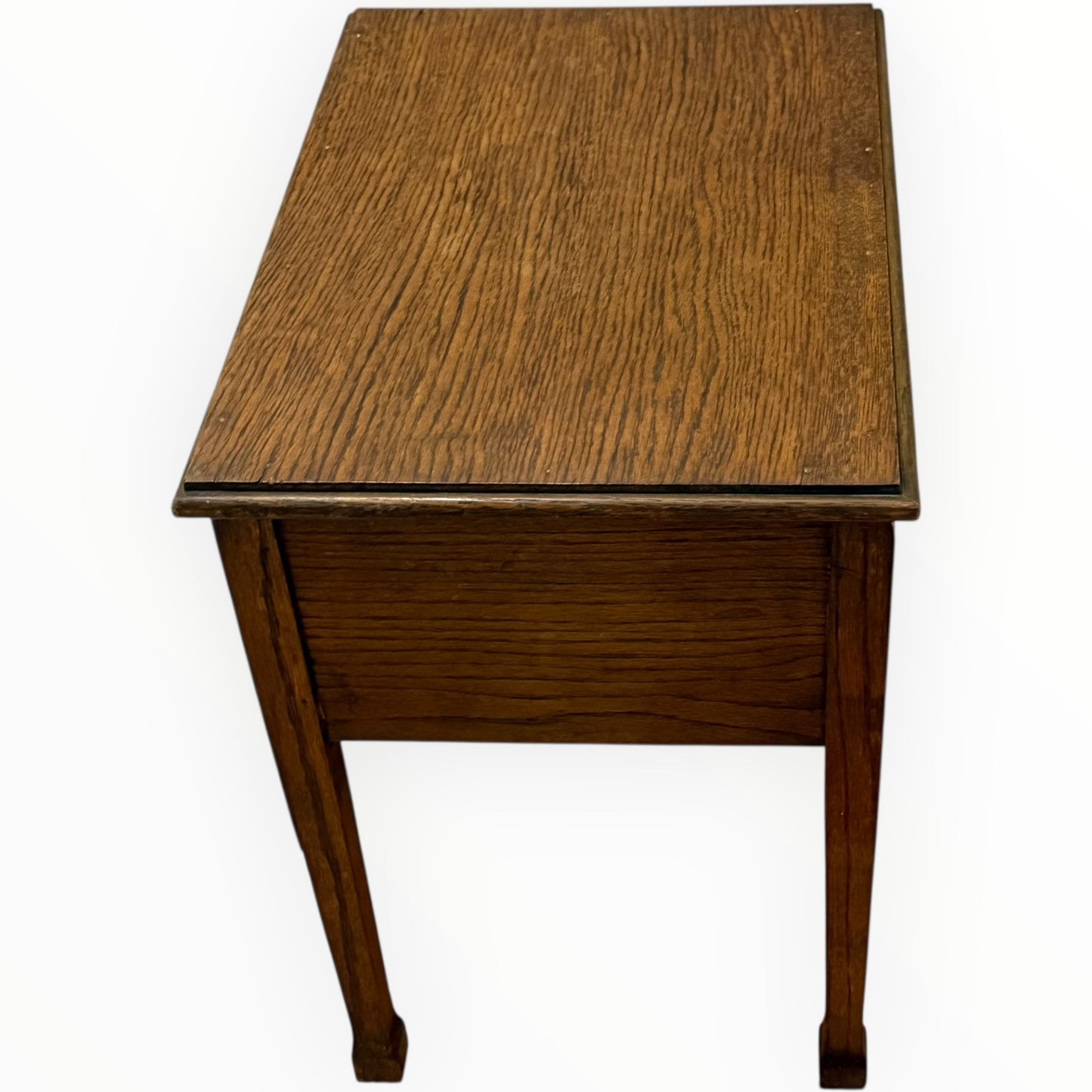 Vintage Sewing Box Table | Wooden Sewing Storage Box with Lift-Up Lid