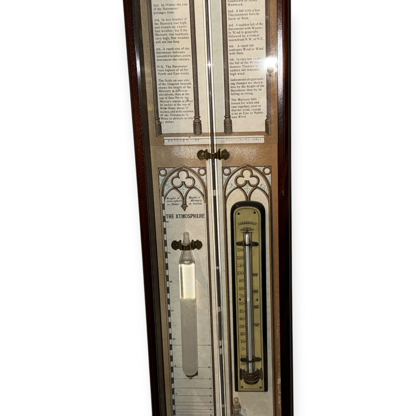 Victorian Style Admiral Fitzroy Mahogany Barometer