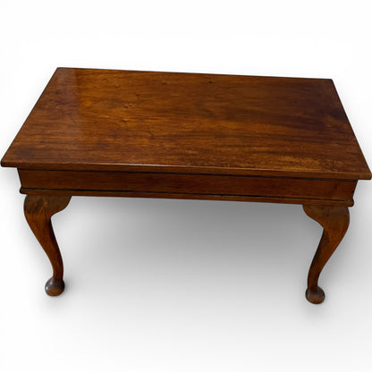 Vintage Mahogany Sewing Box Coffee Table with Hinged Storage Compartments