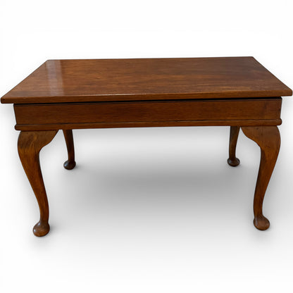 Vintage Mahogany Sewing Box Coffee Table with Hinged Storage Compartments