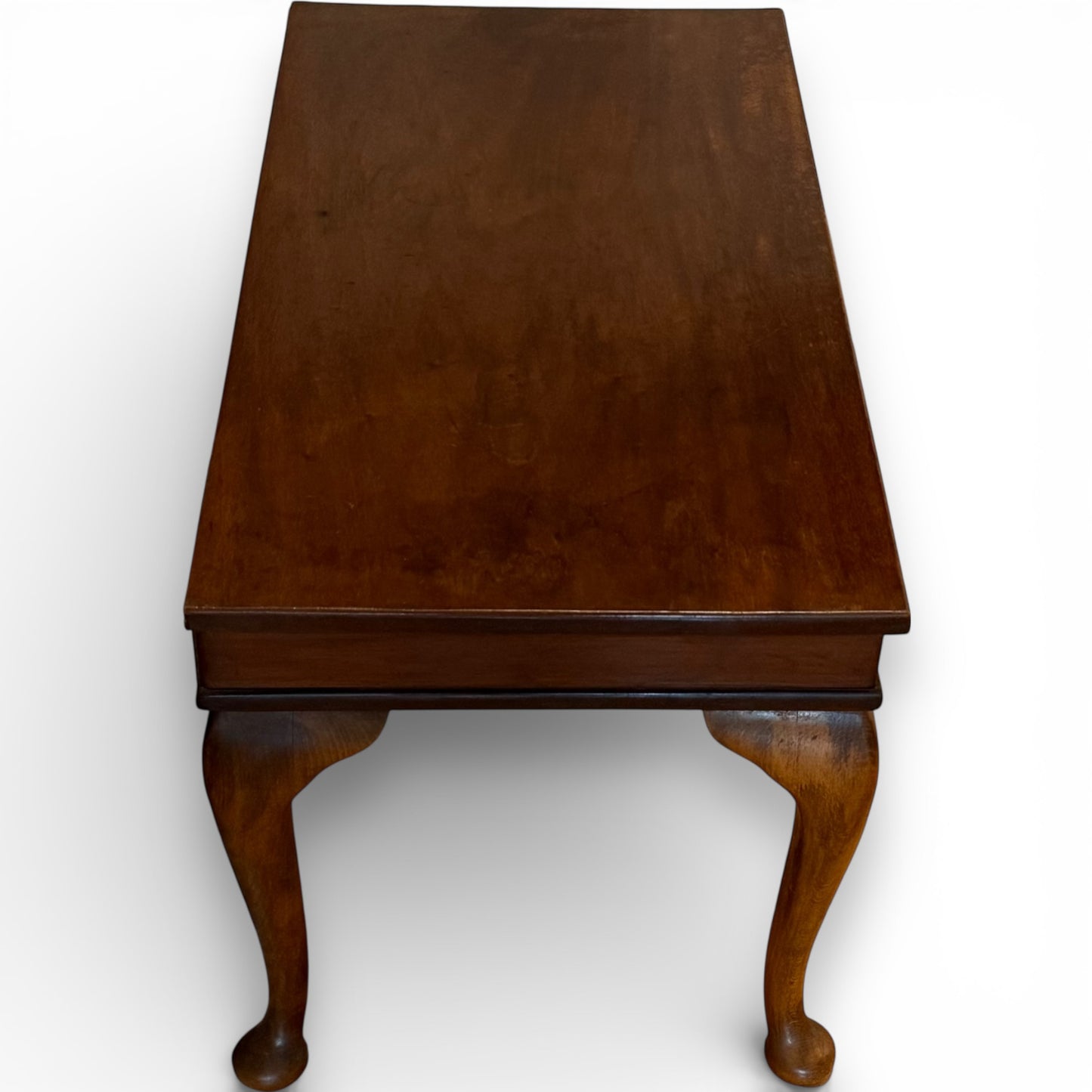 Vintage Mahogany Sewing Box Coffee Table with Hinged Storage Compartments