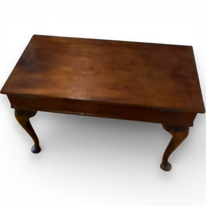 Vintage Mahogany Sewing Box Coffee Table with Hinged Storage Compartments