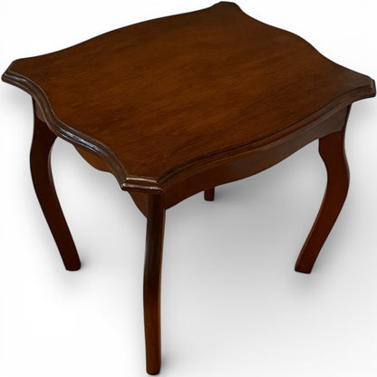 Vintage Queen Anne Style Mahogany Coffee Table with Serpentine Top