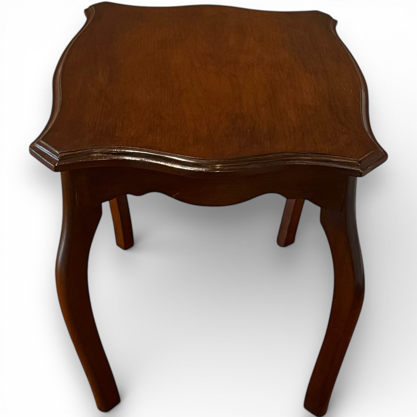 Vintage Queen Anne Style Mahogany Coffee Table with Serpentine Top