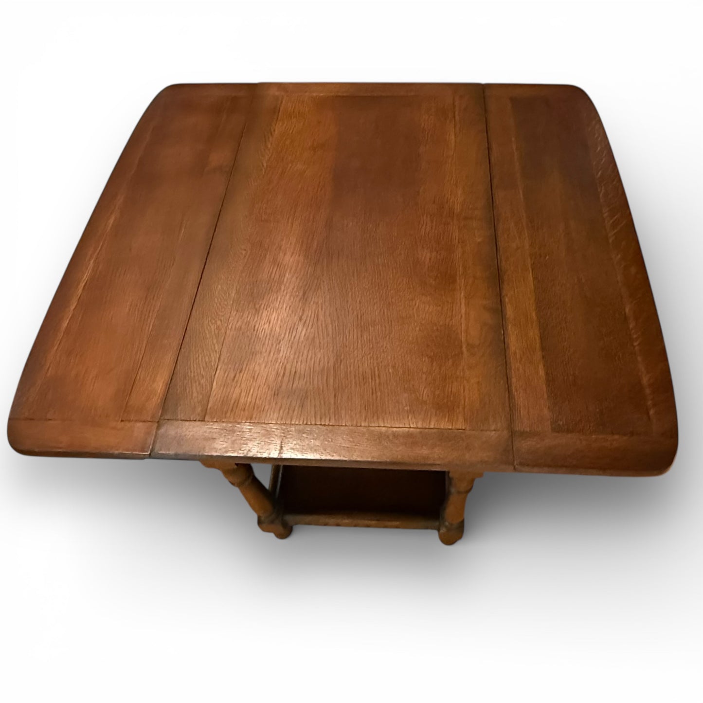 Vintage Oak Drop Leaf Coffee Table Old Charm Style Tudor Revival With Shelf