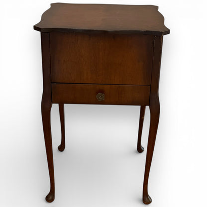 Vintage Queen Anne Style Sewing Cabinet with Cabriole Legs