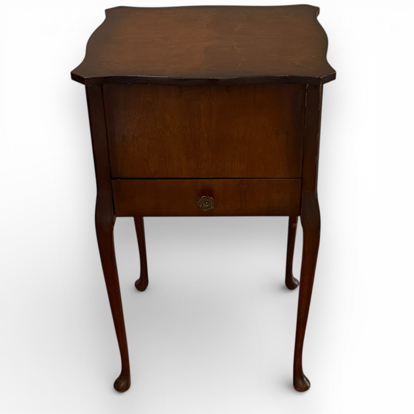 Vintage Queen Anne Style Sewing Cabinet with Cabriole Legs