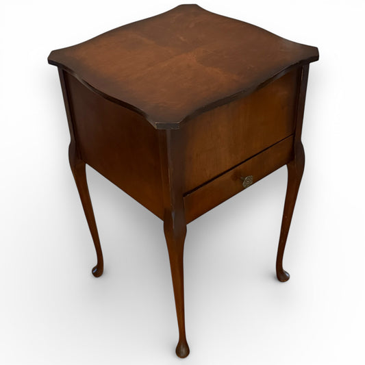 Vintage Queen Anne Style Sewing Cabinet with Cabriole Legs