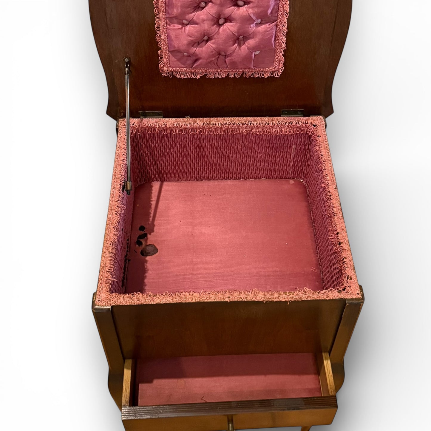 Vintage Queen Anne Style Sewing Cabinet with Cabriole Legs