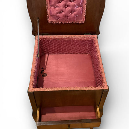 Vintage Queen Anne Style Sewing Cabinet with Cabriole Legs