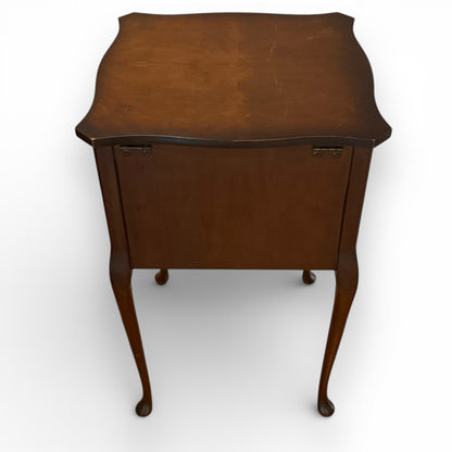 Vintage Queen Anne Style Sewing Cabinet with Cabriole Legs