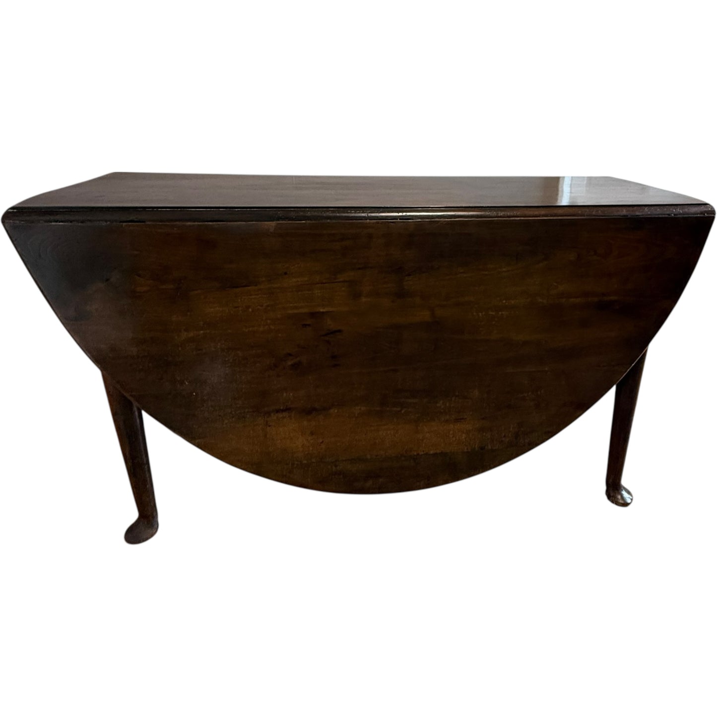 Antique Georgian Mahogany Wake Table with Oval Drop Leaves