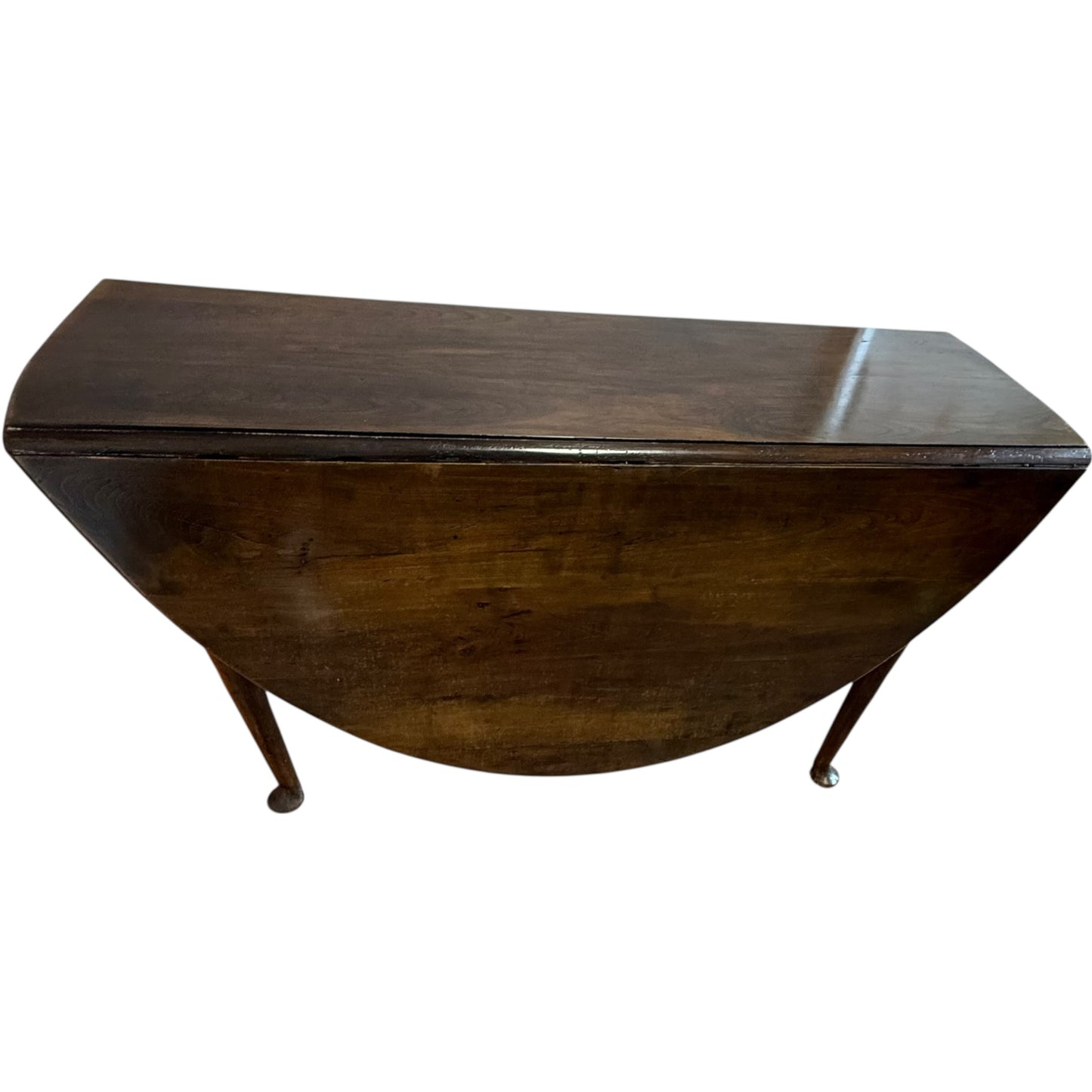 Antique Georgian Mahogany Wake Table with Oval Drop Leaves