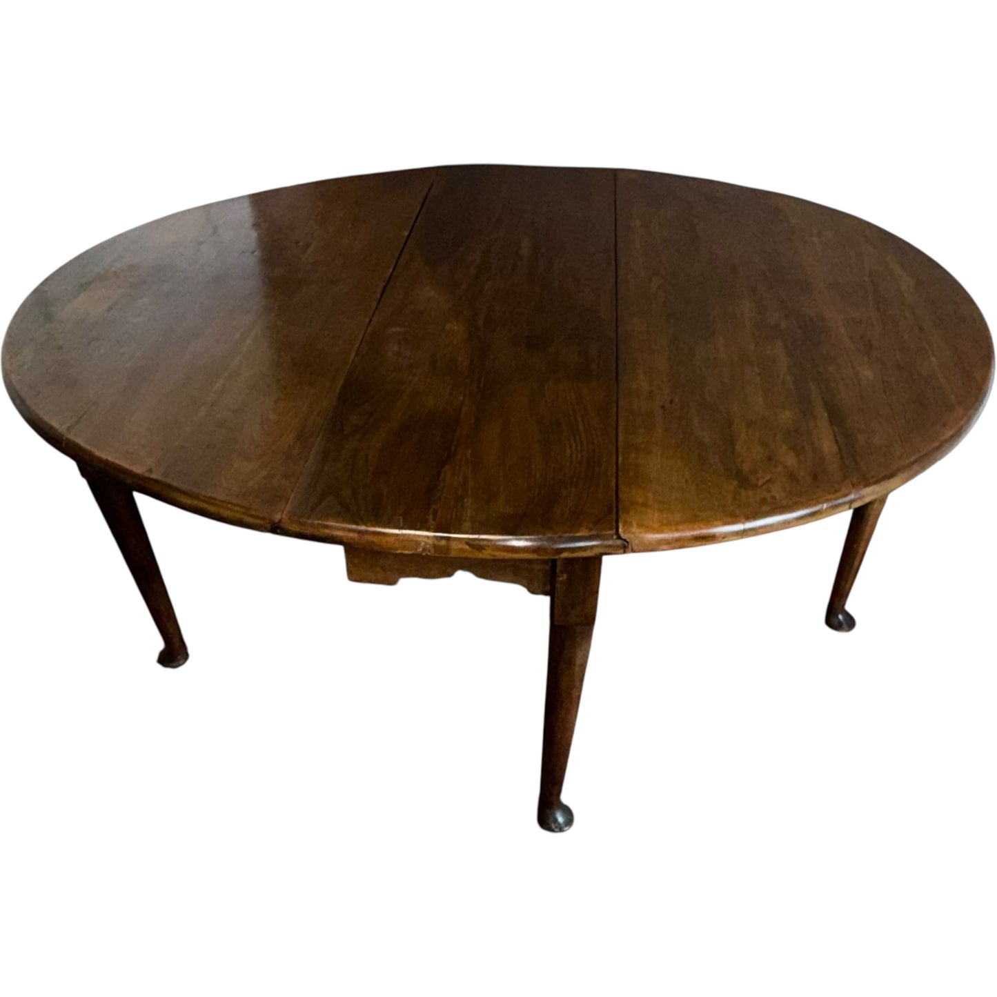 Antique Georgian Mahogany Wake Table with Oval Drop Leaves