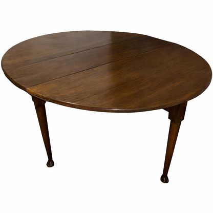 Antique Georgian Mahogany Wake Table with Oval Drop Leaves