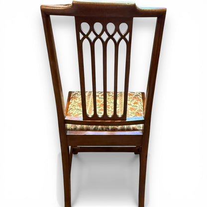 Set of Eight Edwardian Inlaid Mahogany Dining Chairs Including Two Carvers