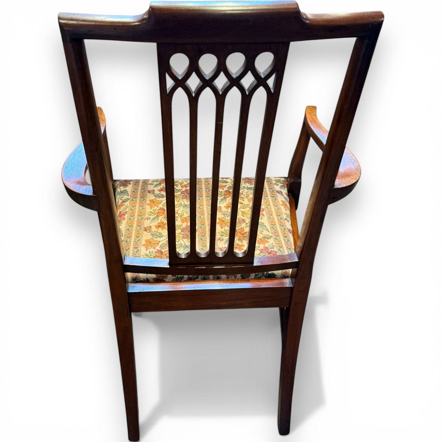 Set of Eight Edwardian Inlaid Mahogany Dining Chairs Including Two Carvers