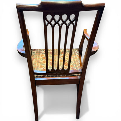 Set of Eight Edwardian Inlaid Mahogany Dining Chairs Including Two Carvers