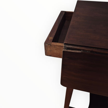 Antique Edwardian Mahogany Drop Leaf Side Table Occasional Table With Drawer