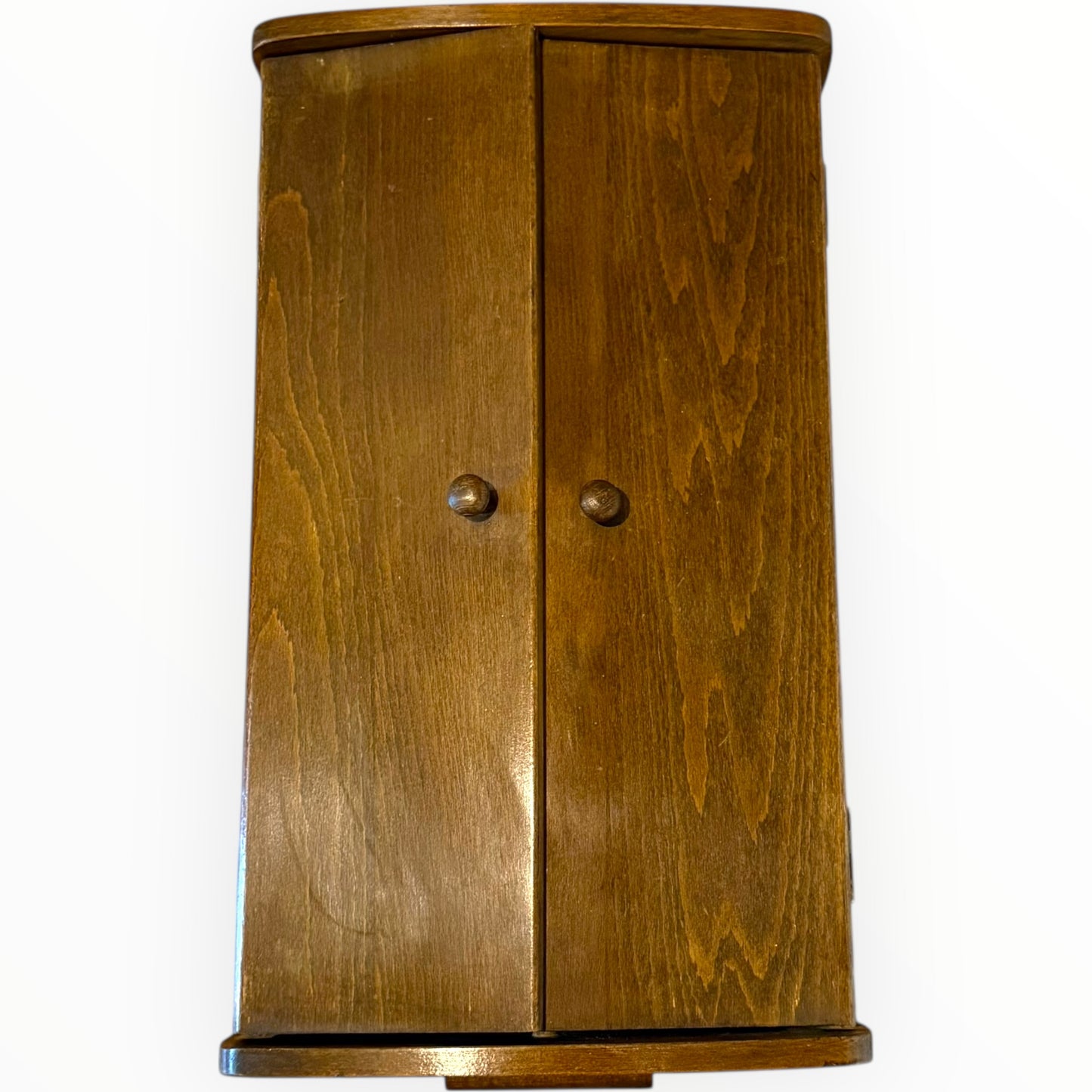 Mid Century Elm Sewing Box on Stand