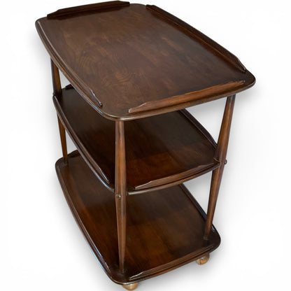 Ercol Vintage Mid Century Elm Hostess Trolley Server Buffet Cart