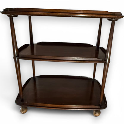 Ercol Vintage Mid Century Elm Hostess Trolley Server Buffet Cart