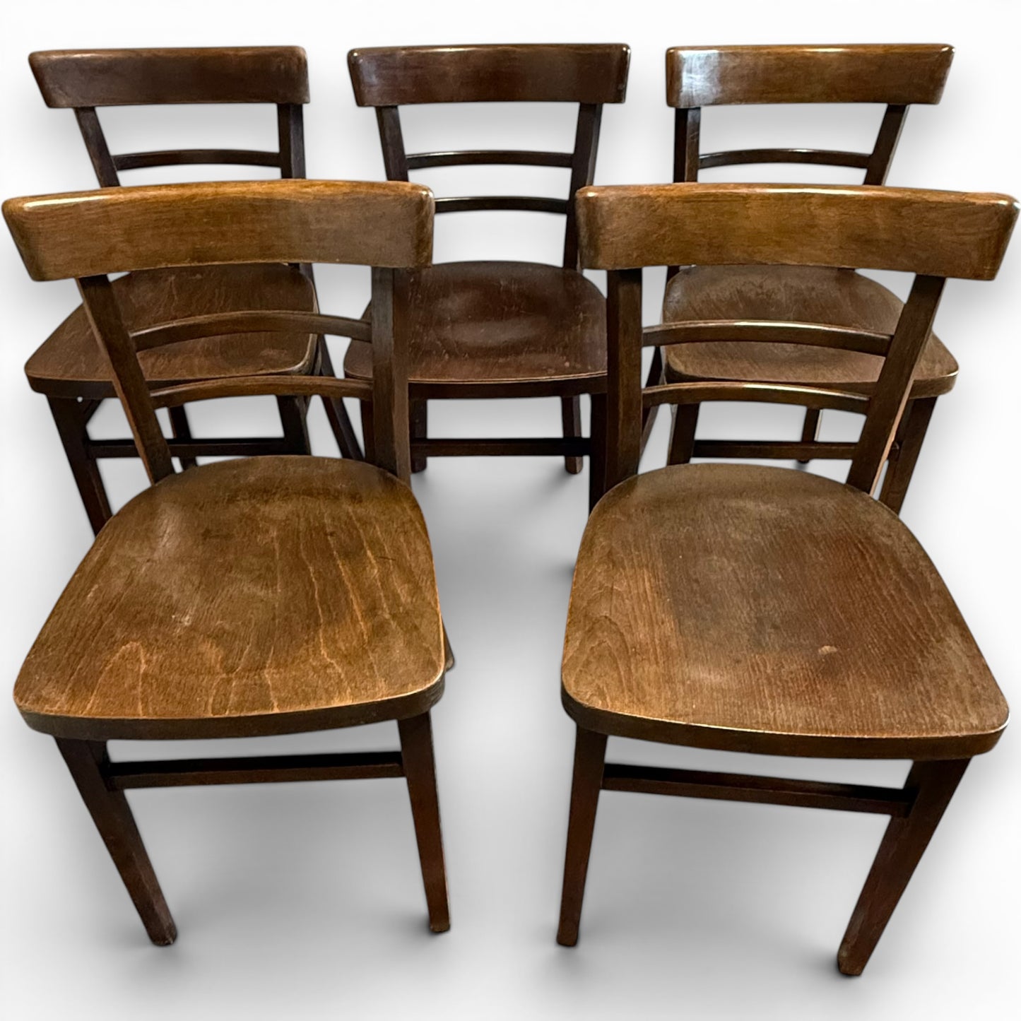 Set Of 5 Vintage Czechoslovakian Bentwood Bistro Cafe Chairs