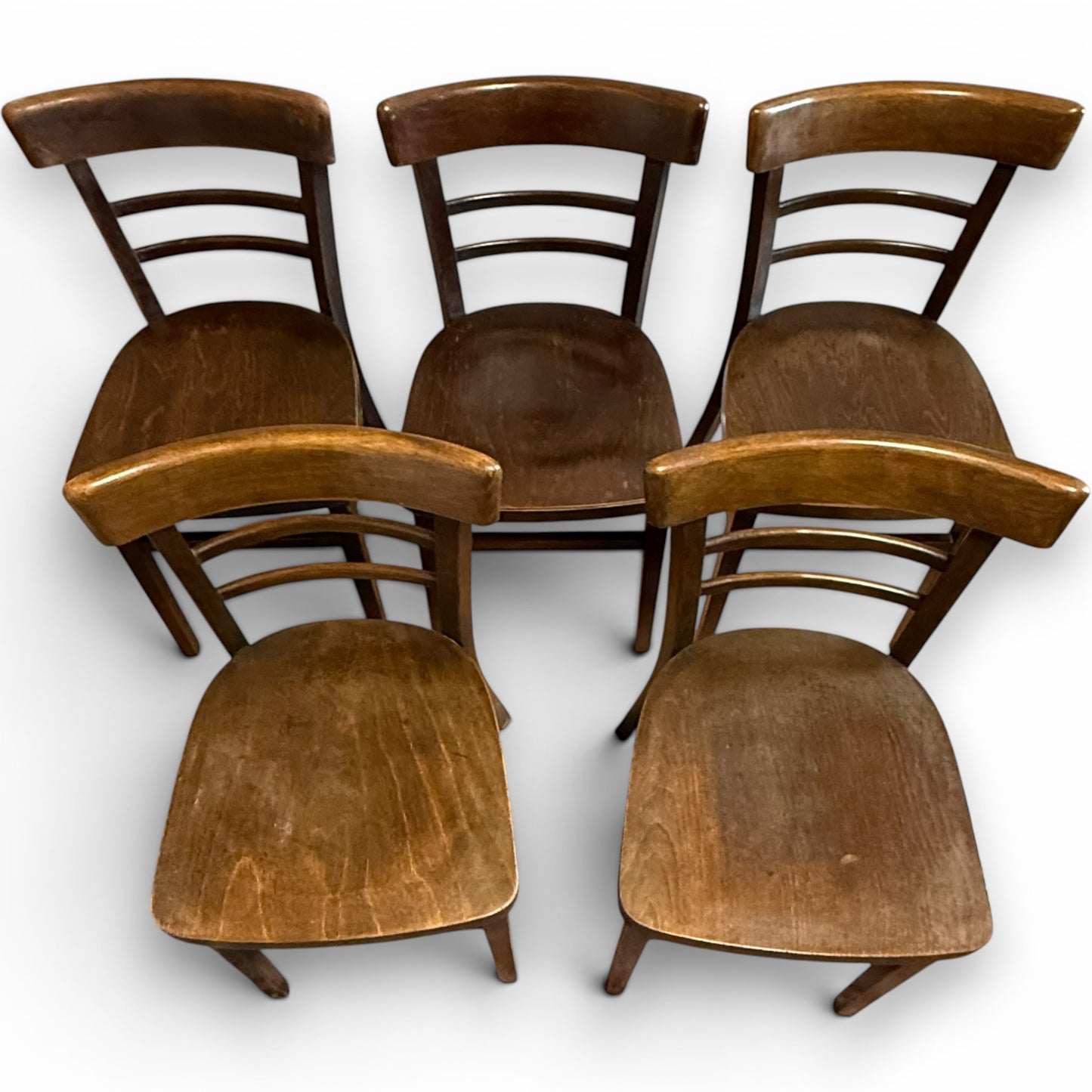 Set Of 5 Vintage Czechoslovakian Bentwood Bistro Cafe Chairs