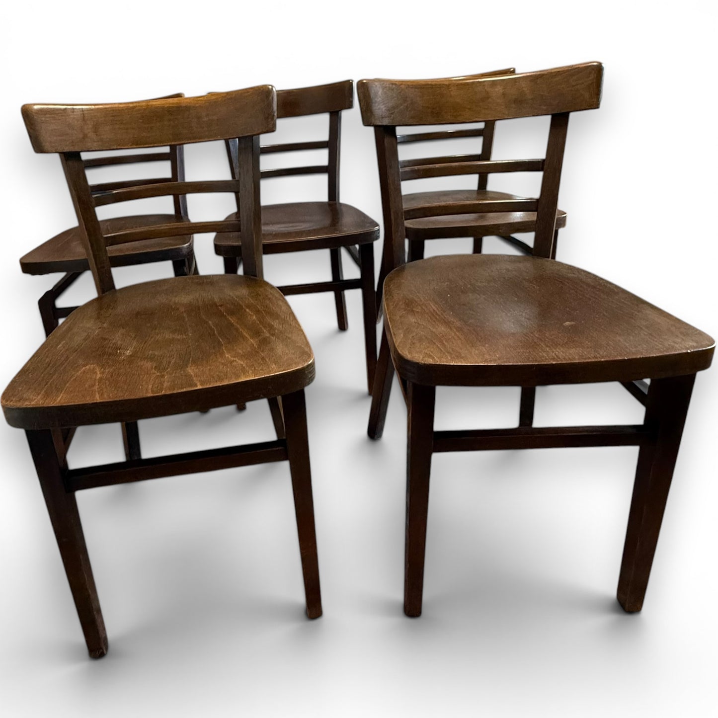 Set Of 5 Vintage Czechoslovakian Bentwood Bistro Cafe Chairs