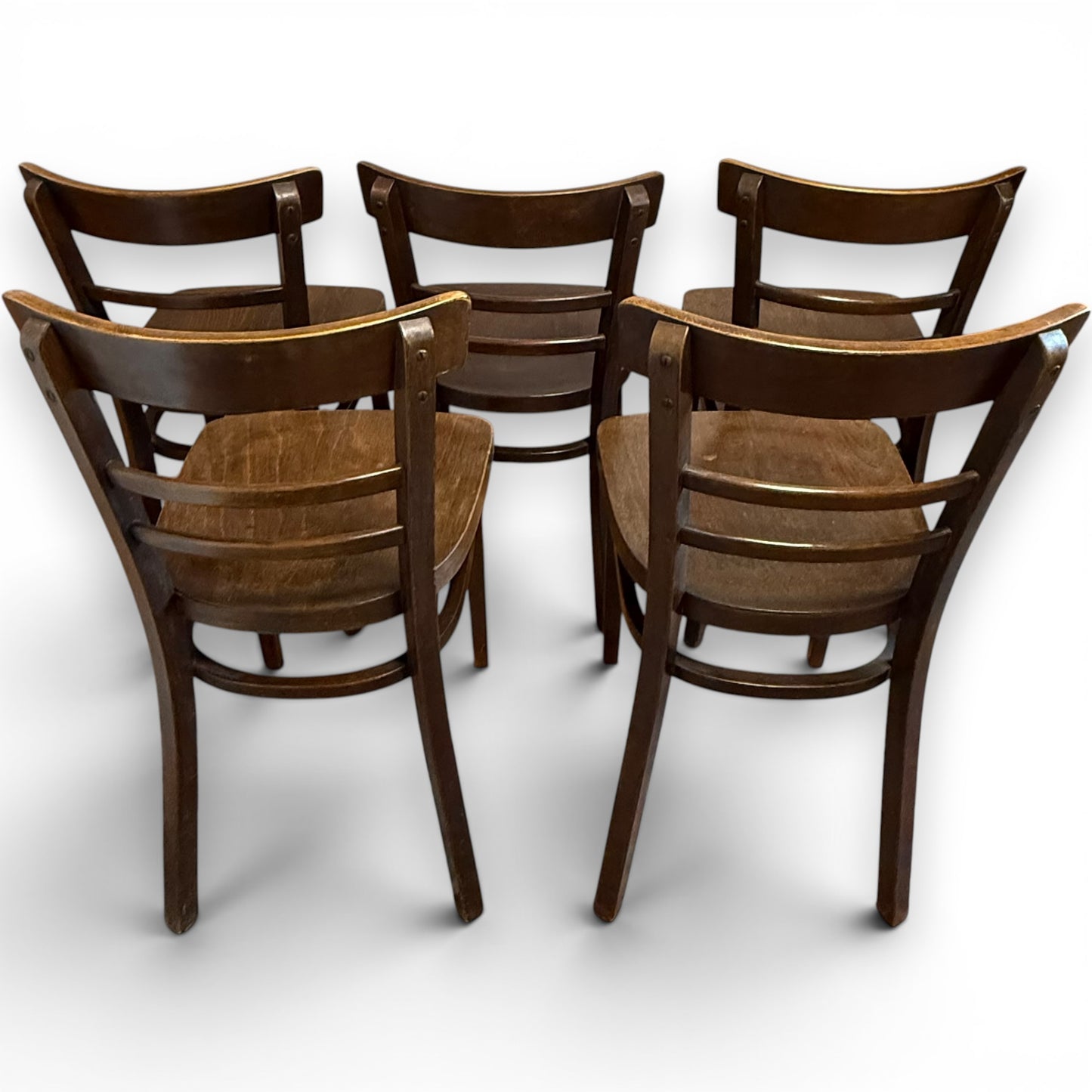 Set Of 5 Vintage Czechoslovakian Bentwood Bistro Cafe Chairs