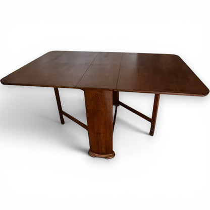 Vintage Art Deco Oak Space Saving Drop Leaf Dining Table