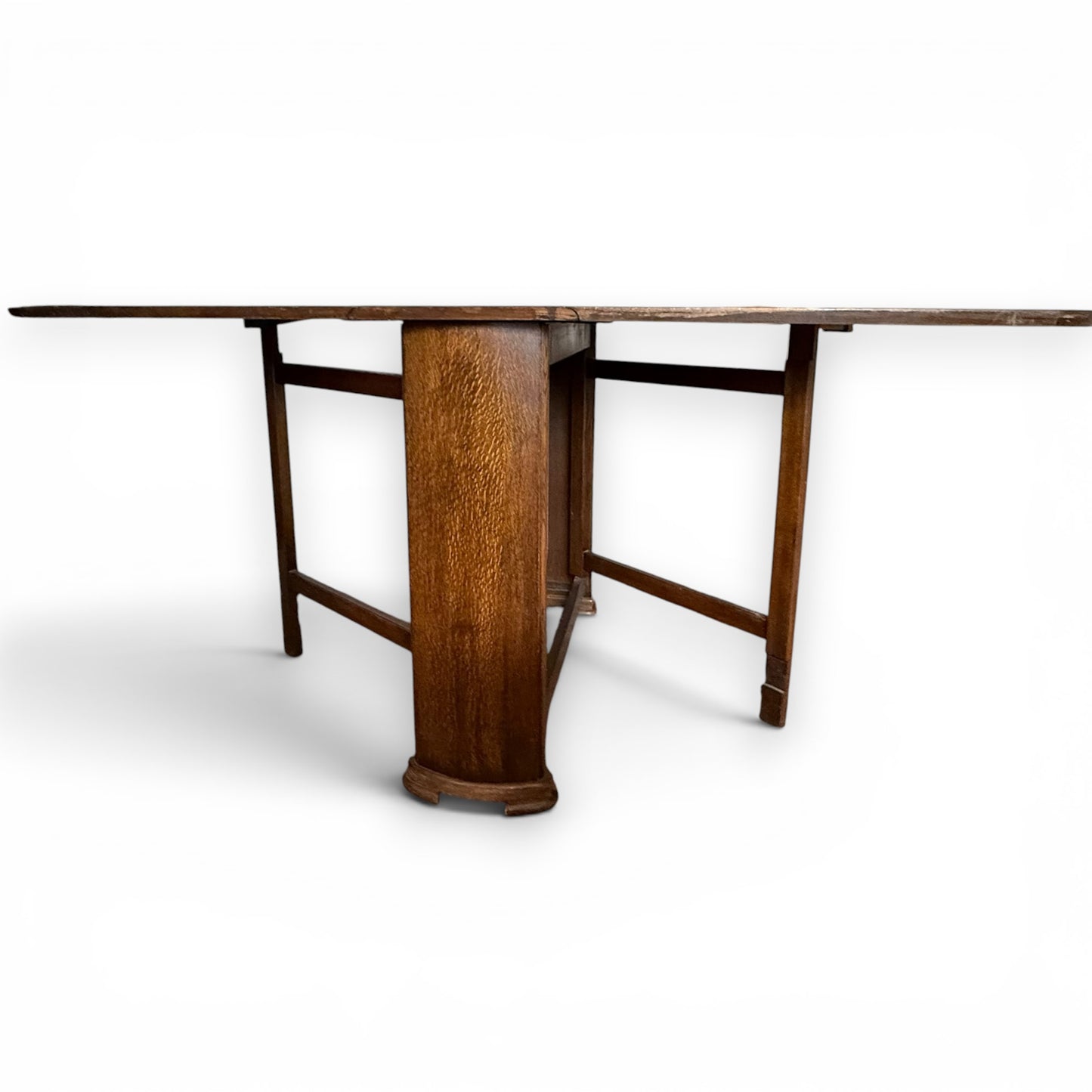 Vintage Art Deco Oak Space Saving Drop Leaf Dining Table