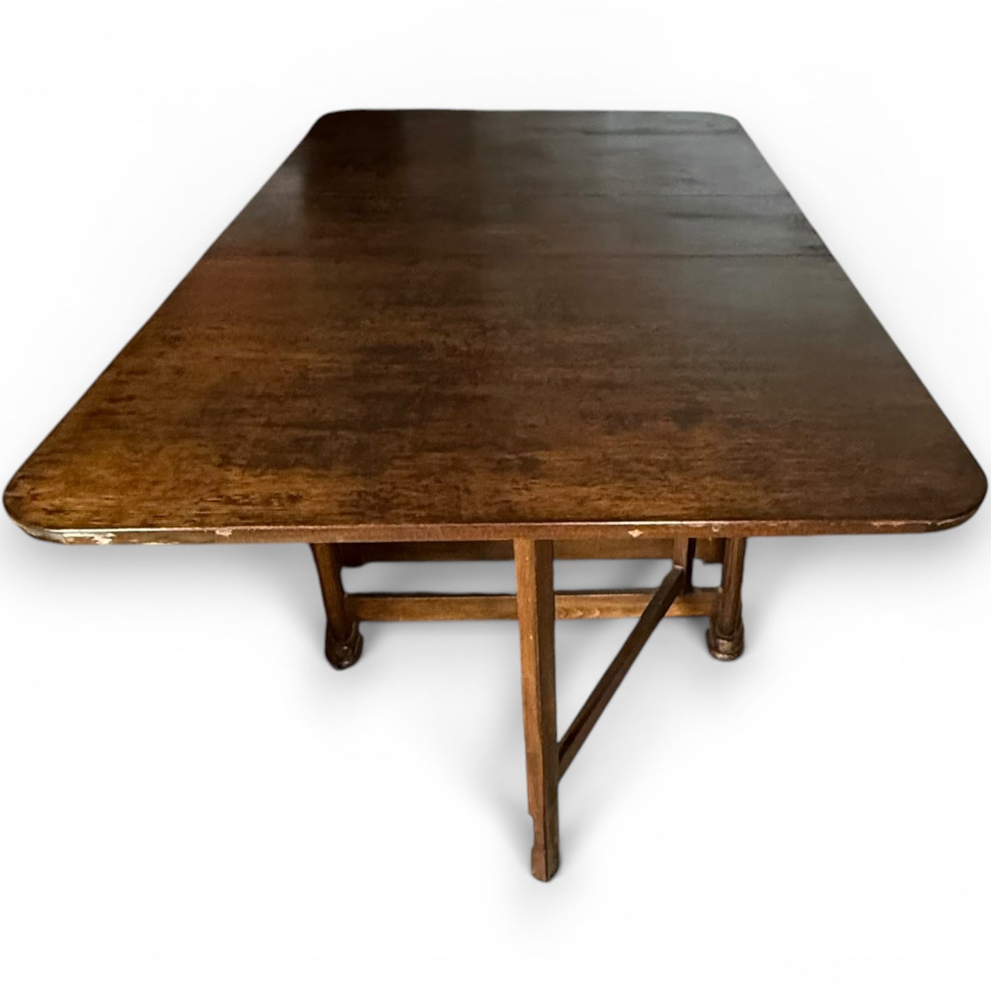 Vintage Art Deco Oak Space Saving Drop Leaf Dining Table