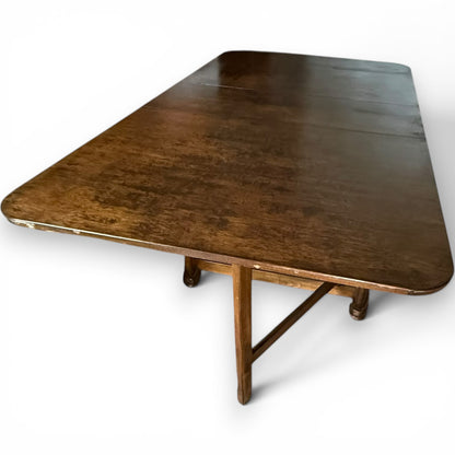 Vintage Art Deco Oak Space Saving Drop Leaf Dining Table