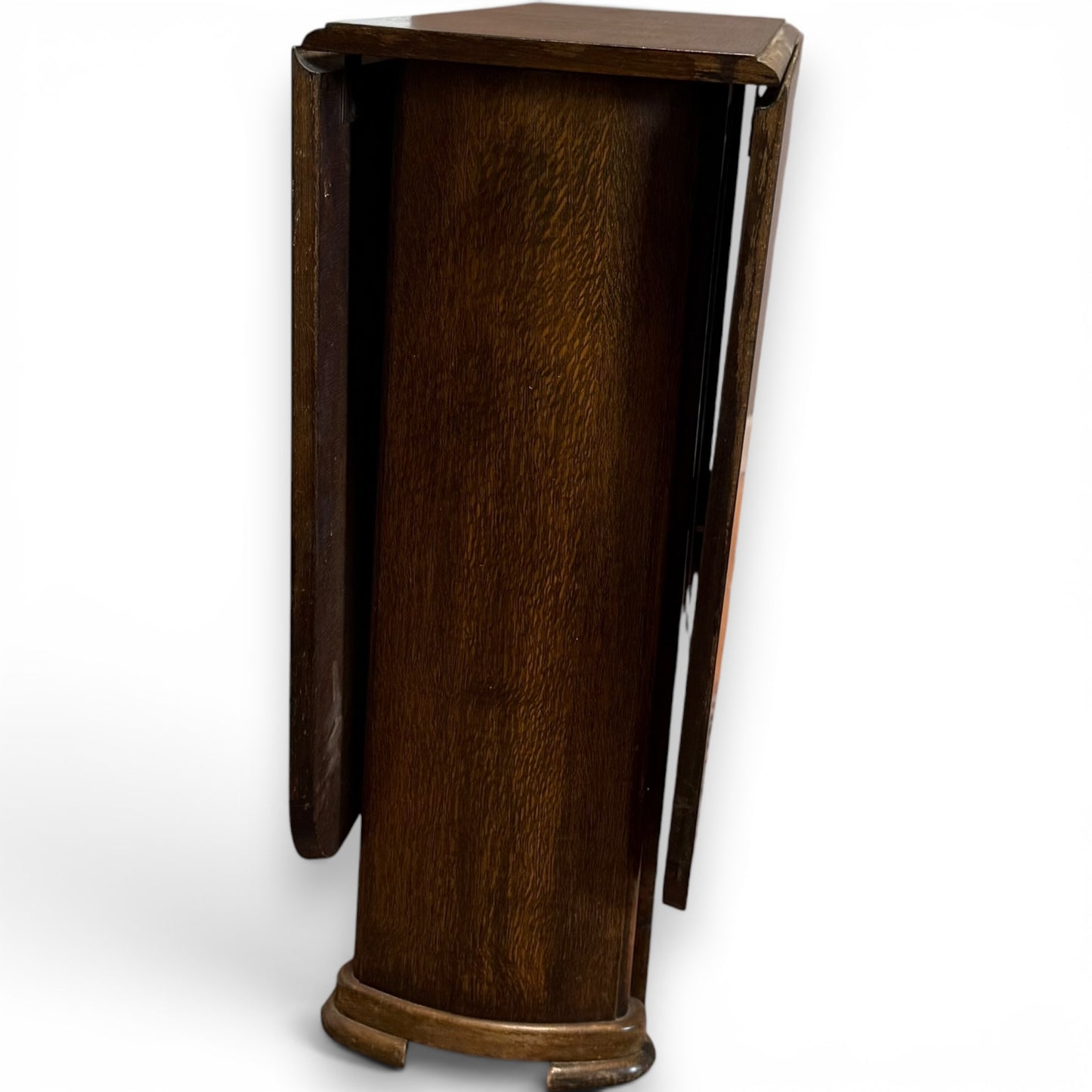 Vintage Art Deco Oak Space Saving Drop Leaf Dining Table