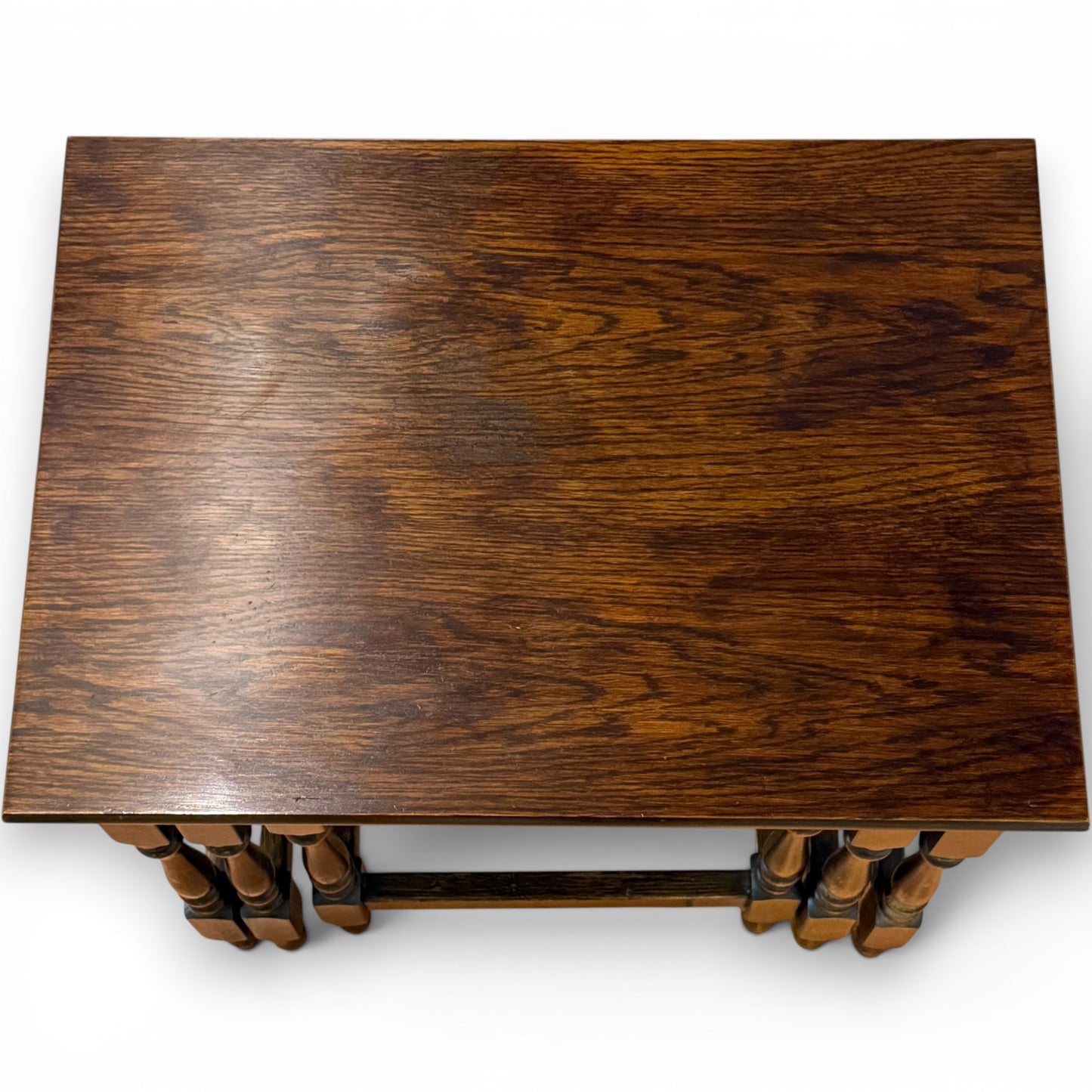 Vintage Oak Nest Of Tables – Set Of Three Occasional Side Tables