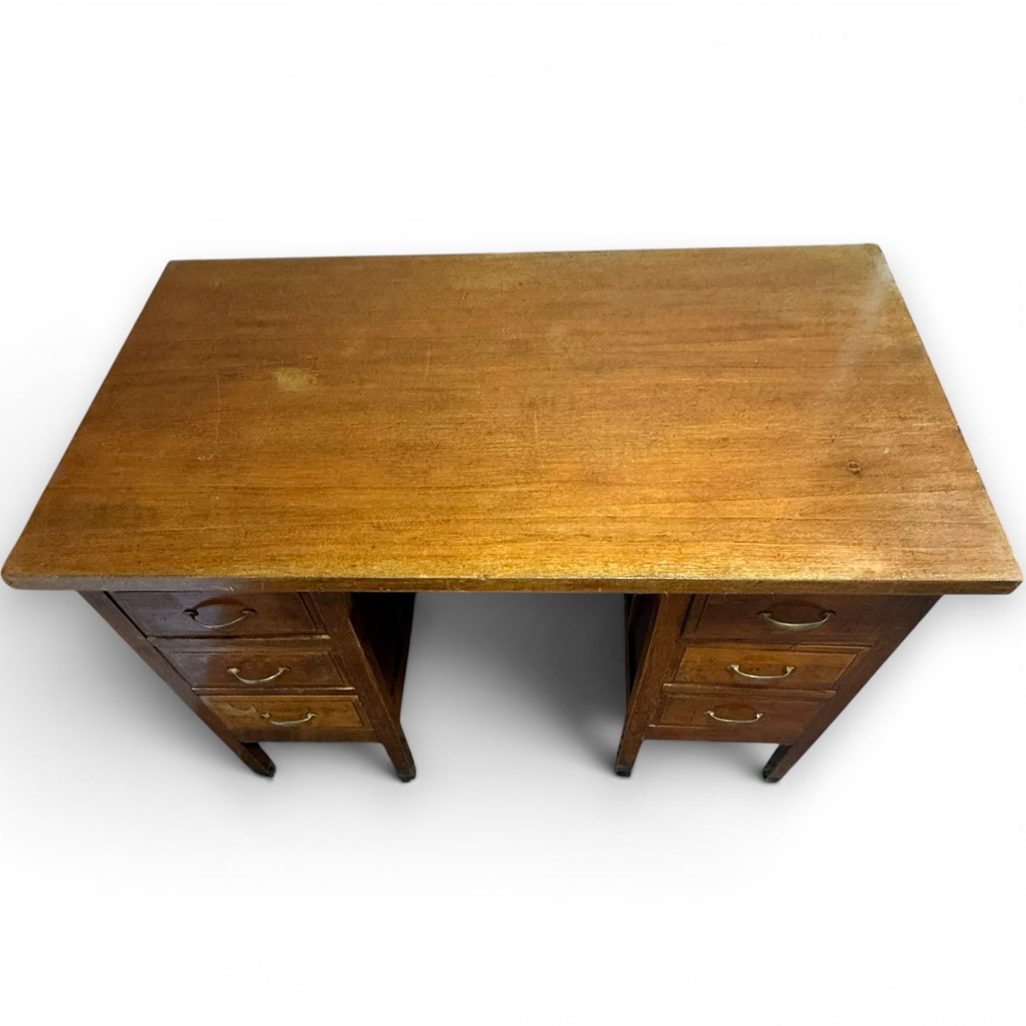 Antique Oak Twin Pedestal Writing Desk