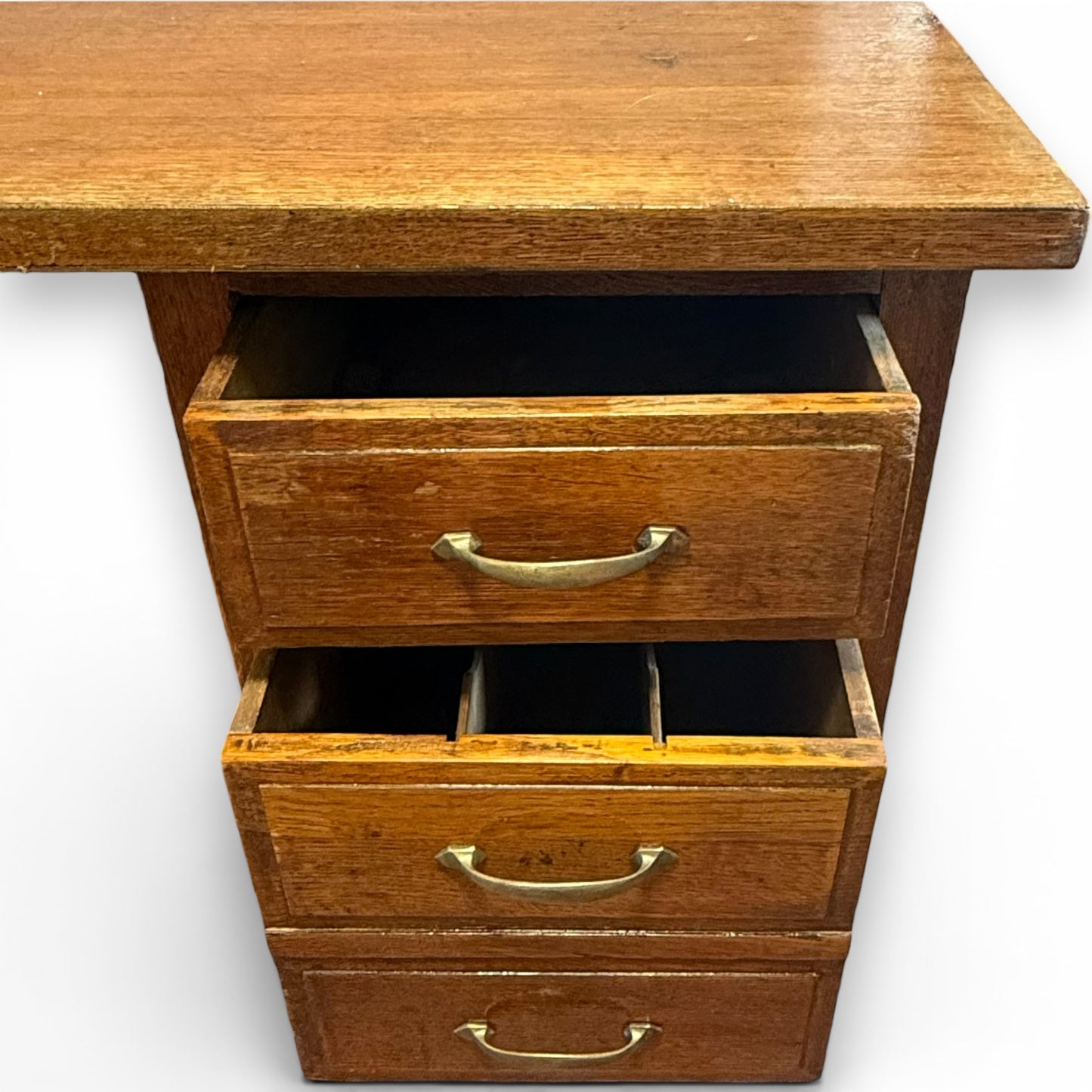 Antique Oak Twin Pedestal Writing Desk