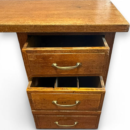 Antique Oak Twin Pedestal Writing Desk