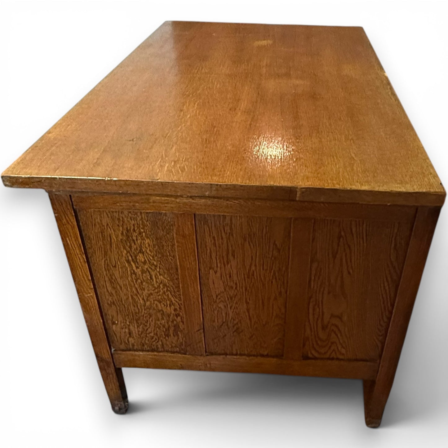 Antique Oak Twin Pedestal Writing Desk