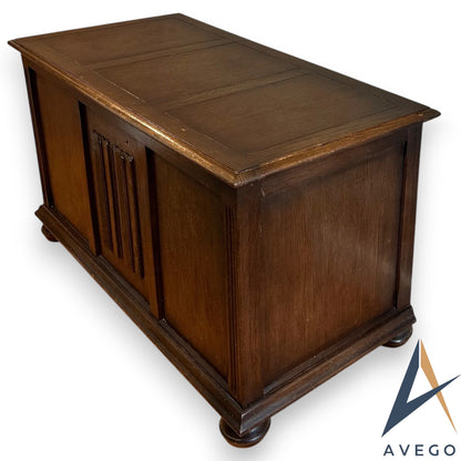 Antique Jacobean Style Oak Blanket Box / Ottoman / Storage Trunk