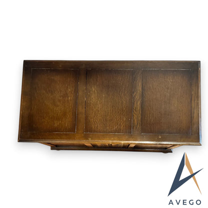 Antique Jacobean Style Oak Blanket Box / Ottoman / Storage Trunk