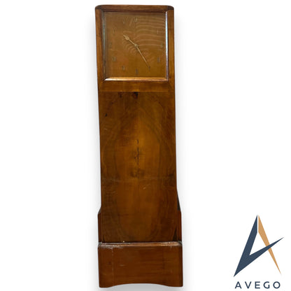Art Deco Burr Walnut Longcase Grandfather Clock converted