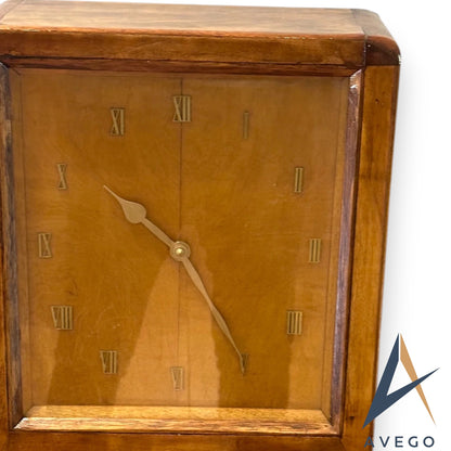 Art Deco Burr Walnut Longcase Grandfather Clock converted