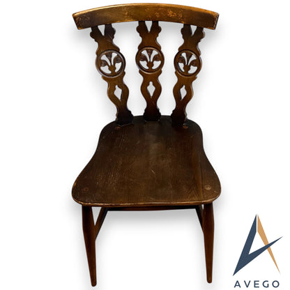 ERCOL Fleur De Lys Dining Chair Old Colonial 375, Triple Fleur De Lys