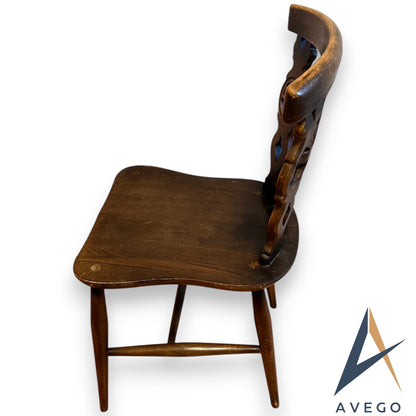 ERCOL Fleur De Lys Dining Chair Old Colonial 375, Triple Fleur De Lys