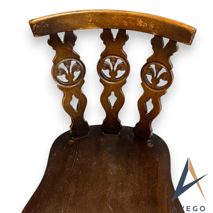 ERCOL Fleur De Lys Dining Chair Old Colonial 375, Triple Fleur De Lys