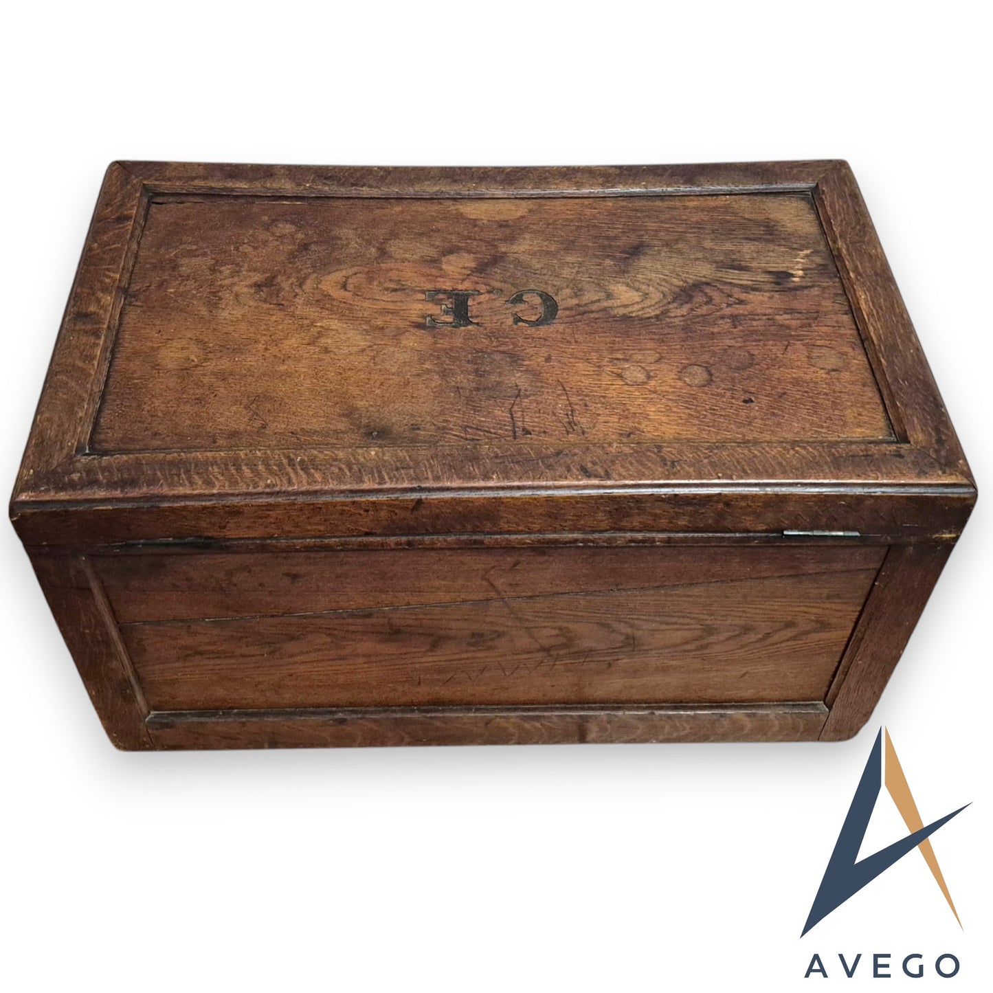 Antique Oak Wooden Chest Blanket Box Trunk