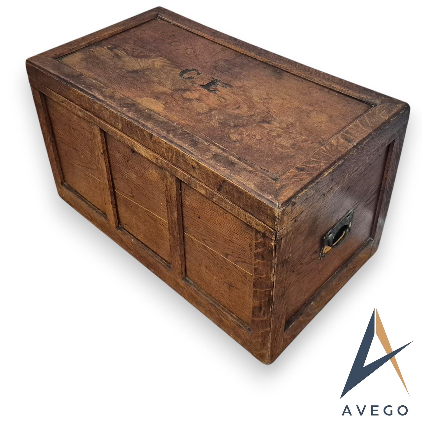 Antique Oak Wooden Chest Blanket Box Trunk