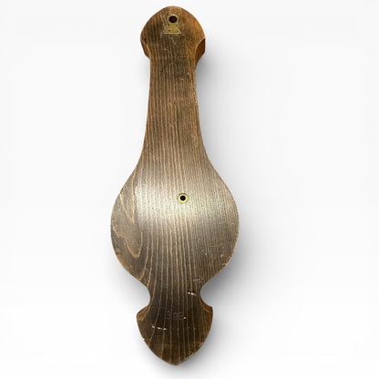 Early 20th Century Oak Aneroid Barometer & Thermometer Wall Plaque